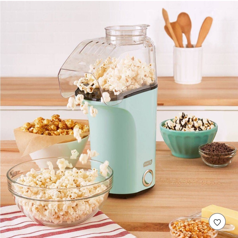Retro Mint Hot-Air Popcorn Maker - Compact Home Popcorn Machine
